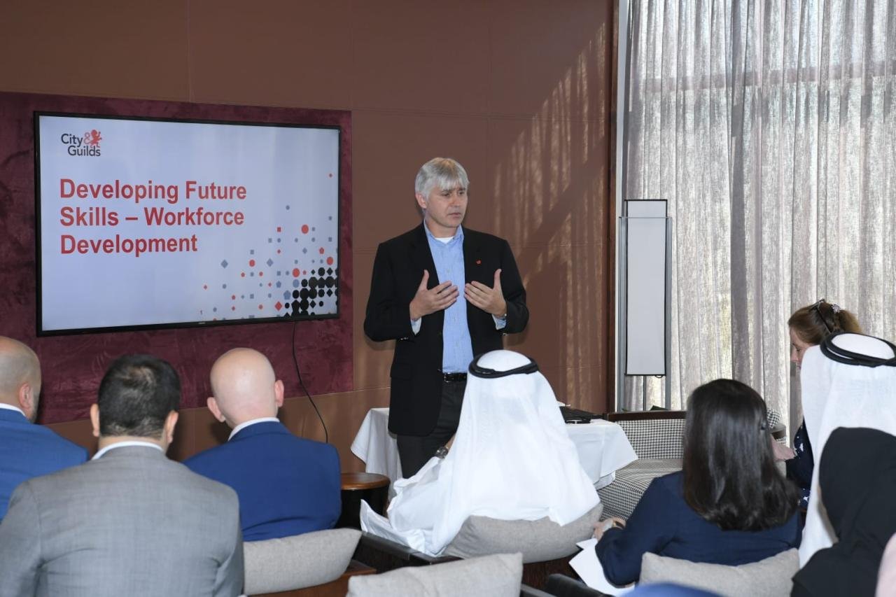 Dr Tony Degazon presenting to training centres on future skills and workforce development as part of the Bahrain Employability Skills Initiative